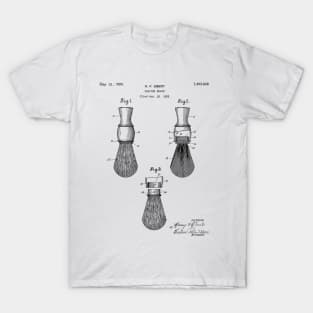 Shaving Brush Patent - Barber Stylist Barber Shop Art - White T-Shirt